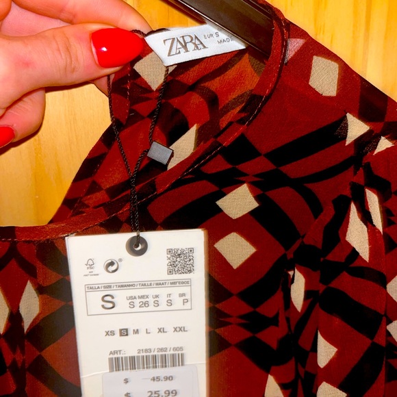 NWT Small  Zara patterned Zara dress with back zipper “The Sadie Dress” - Picture 3 of 8